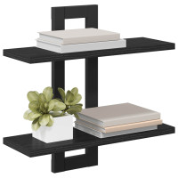 Produktbild för Flytande hyllor Svart ek 40 x 15 x 40 cm Konstruerat trä