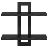 Produktbild för Flytande hyllor Svart ek 40 x 15 x 40 cm Konstruerat trä