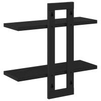 Produktbild för Flytande hyllor Svart ek 40 x 15 x 40 cm Konstruerat trä