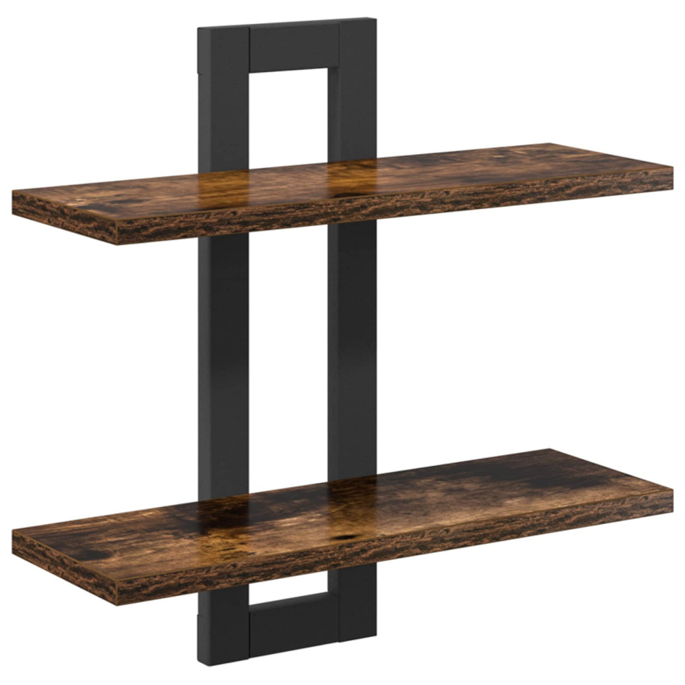 Produktbild för Flytande hyllor Rökt ek 40 x 15 x 40 cm Konstruerat trä