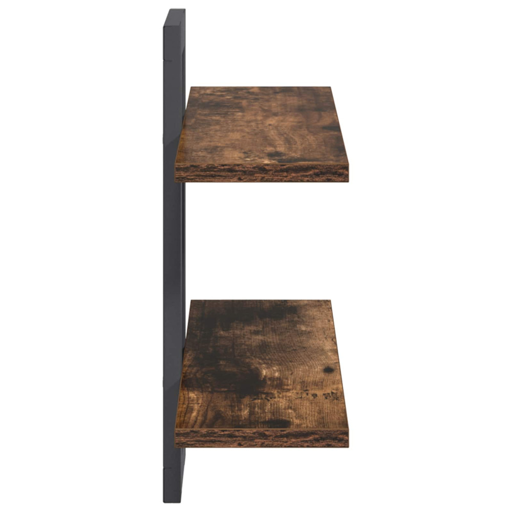 Produktbild för Flytande hyllor Rökt ek 40 x 15 x 40 cm Konstruerat trä