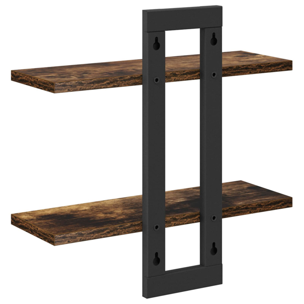 Produktbild för Flytande hyllor Rökt ek 40 x 15 x 40 cm Konstruerat trä