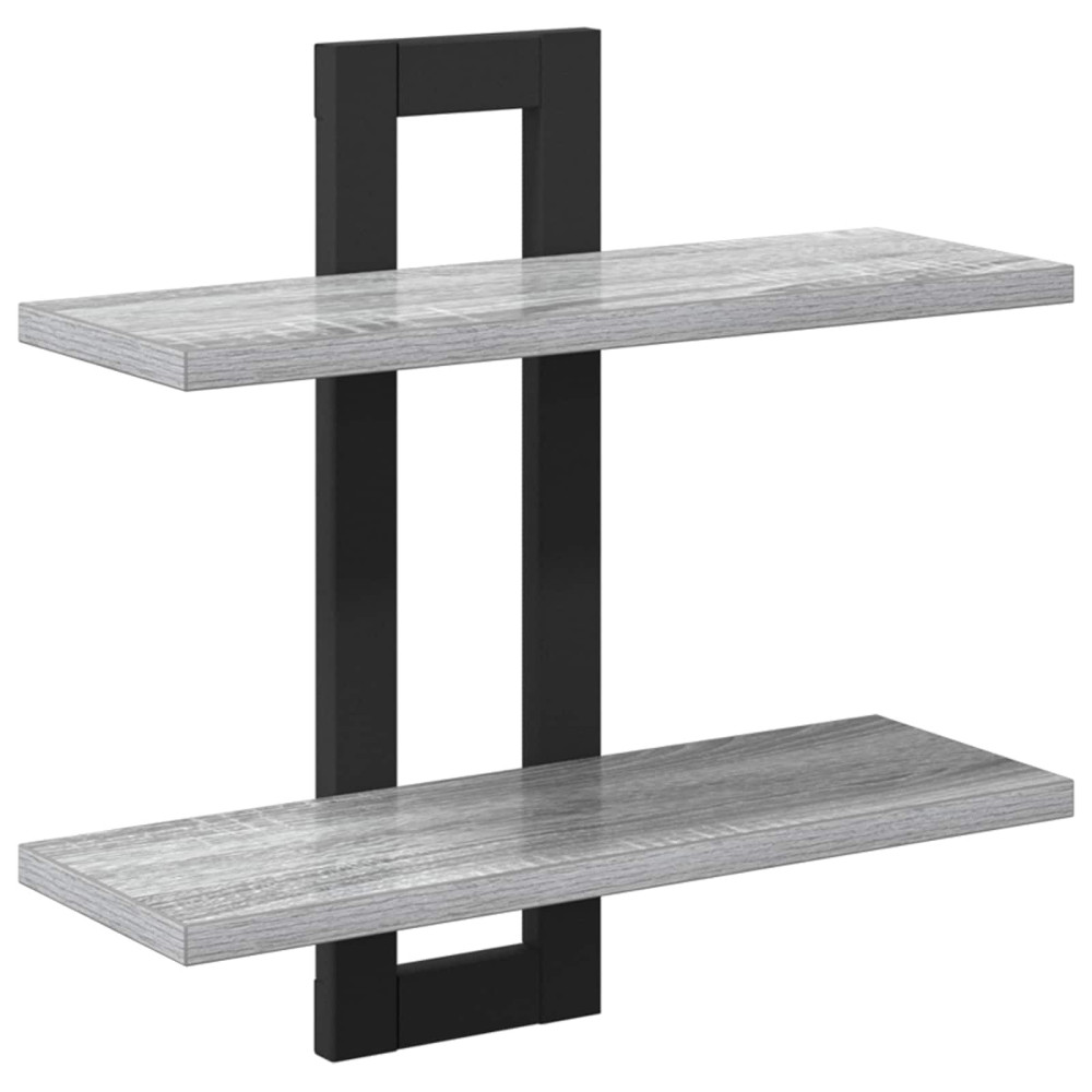 Produktbild för Flytande hyllor Grå Sonoma 40 x 15 x 40 cm Konstruerat trä