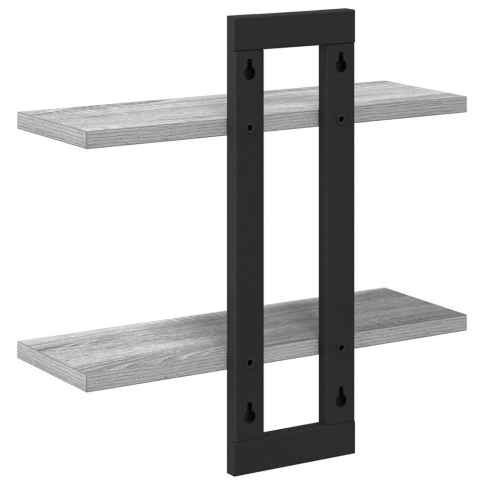 Produktbild för Flytande hyllor Grå Sonoma 40 x 15 x 40 cm Konstruerat trä