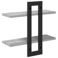 Produktbild för Flytande hyllor Grå Sonoma 40 x 15 x 40 cm Konstruerat trä