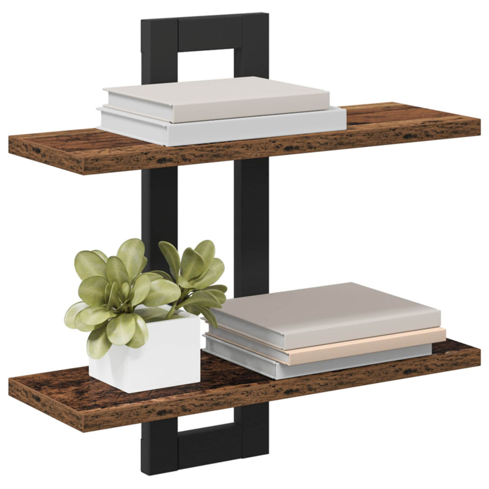 Produktbild för Flytande hyllor Gammalt trä 40 x 15 x 40 cm Konstruerat trä