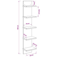 Produktbild för Vägg hylla Vit 22 x 15 x 100 cm Konstruerat trä