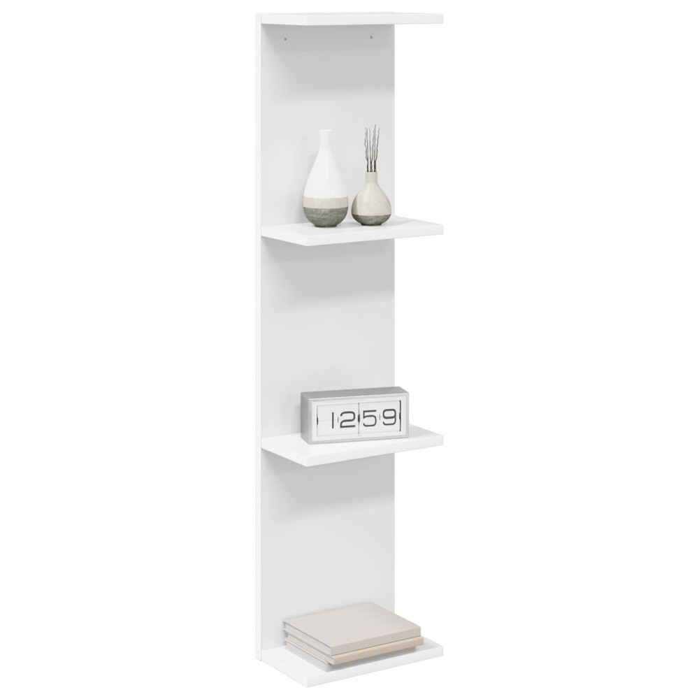 Produktbild för Vägg hylla Vit 22 x 15 x 100 cm Konstruerat trä
