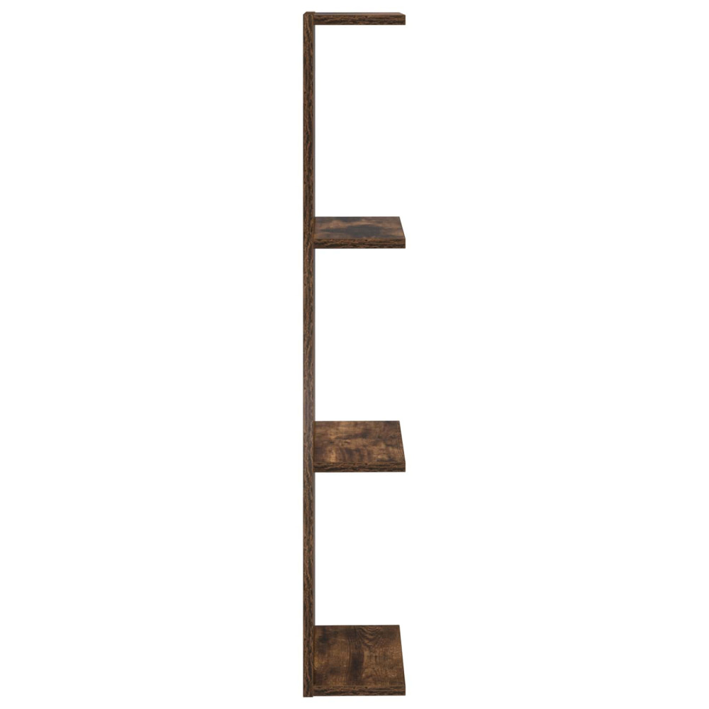 Produktbild för Vägg hylla 2 pcs Rökt ek 22 x 15 x 100 cm Konstruerat trä