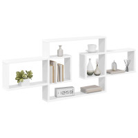 Produktbild för Vägg hylla Vit 130 x 10 x 50 cm Konstruerat trä