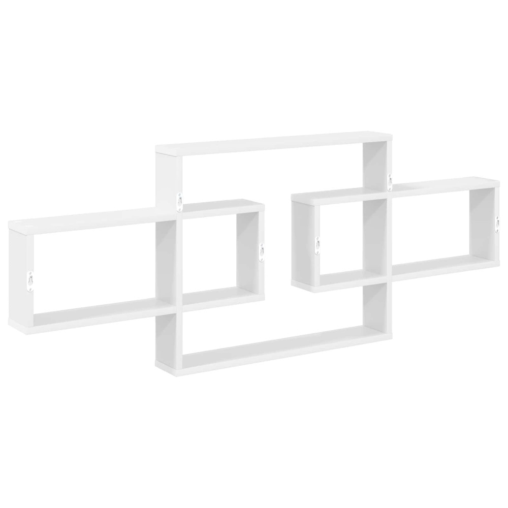 Produktbild för Vägg hylla Vit 130 x 10 x 50 cm Konstruerat trä