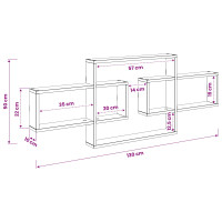Produktbild för Vägg hylla Vit 130 x 10 x 50 cm Konstruerat trä
