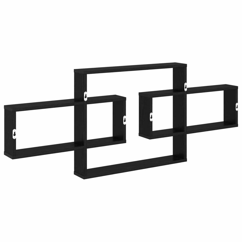 Produktbild för Vägg hylla Svart ek 130 x 10 x 50 cm Konstruerat trä