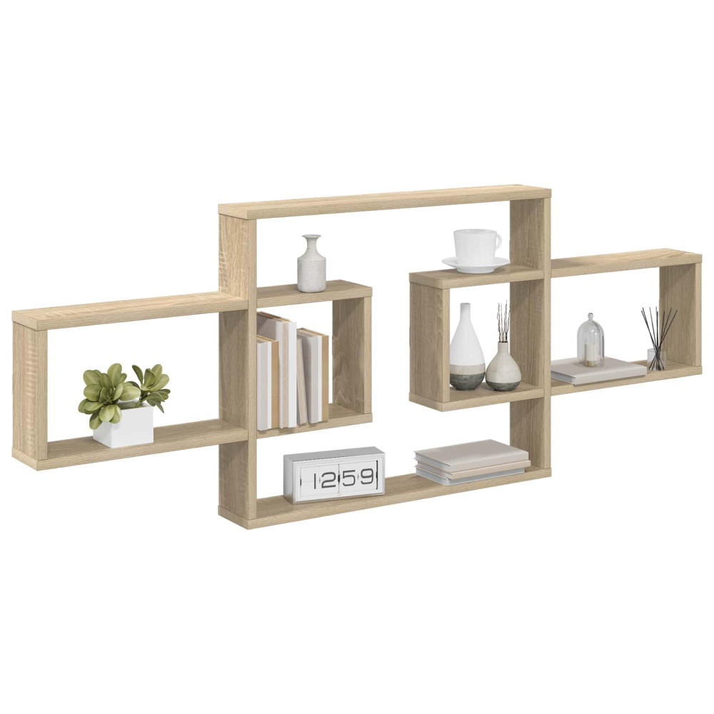Produktbild för Vägg hylla Sonoma-ek 130 x 10 x 50 cm Konstruerat trä