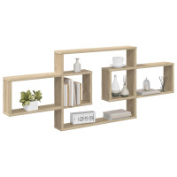 Produktbild för Vägg hylla Sonoma-ek 130 x 10 x 50 cm Konstruerat trä