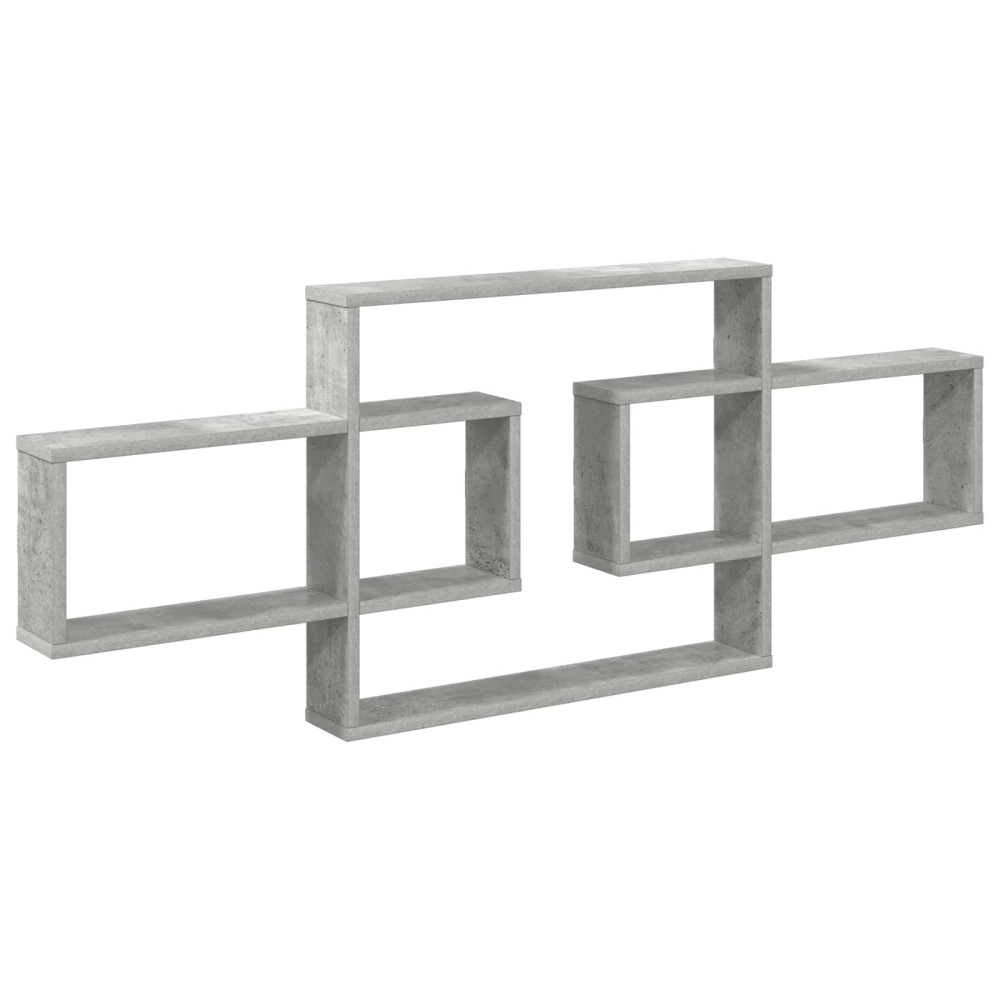 Produktbild för Vägg hylla Betonggrå 130 x 10 x 50 cm Konstruerat trä