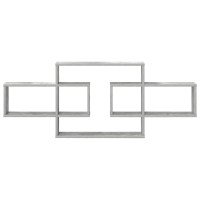 Produktbild för Vägg hylla Betonggrå 130 x 10 x 50 cm Konstruerat trä