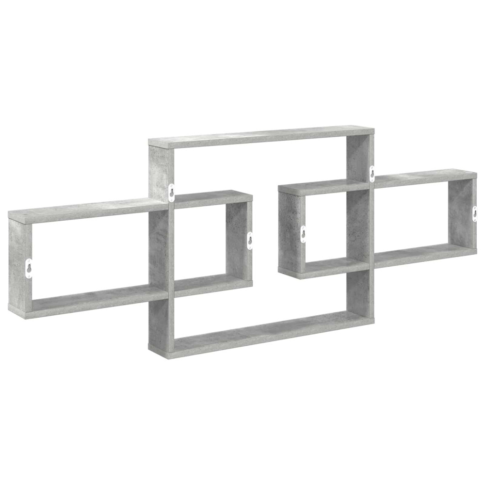 Produktbild för Vägg hylla Betonggrå 130 x 10 x 50 cm Konstruerat trä