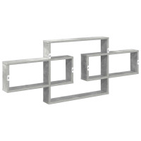Produktbild för Vägg hylla Betonggrå 130 x 10 x 50 cm Konstruerat trä