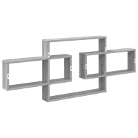 Produktbild för Vägg hylla Grå Sonoma 130 x 10 x 50 cm Konstruerat trä