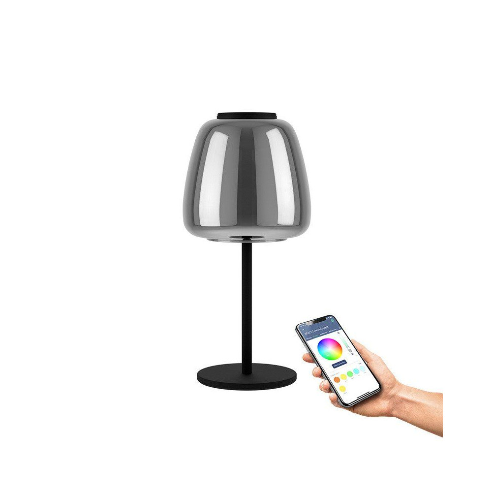 Produktbild för EGLO ALFERO-Z bordslampa RGB/CCT 1000 lm svart/krom/transpar...