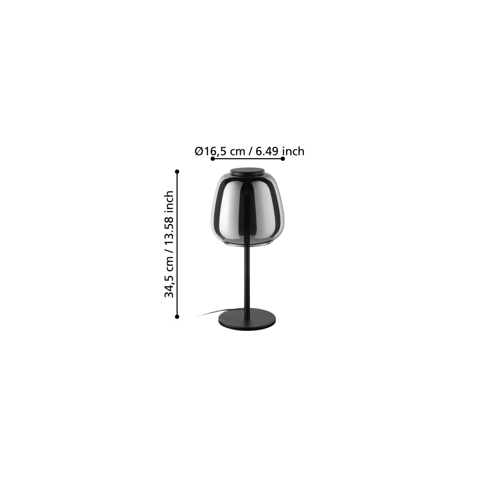 Produktbild för EGLO ALFERO-Z bordslampa RGB/CCT 1000 lm svart/krom/transpar...