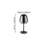 Produktbild för EGLO ALFERO-Z bordslampa RGB/CCT 1000 lm svart/krom/transpar...