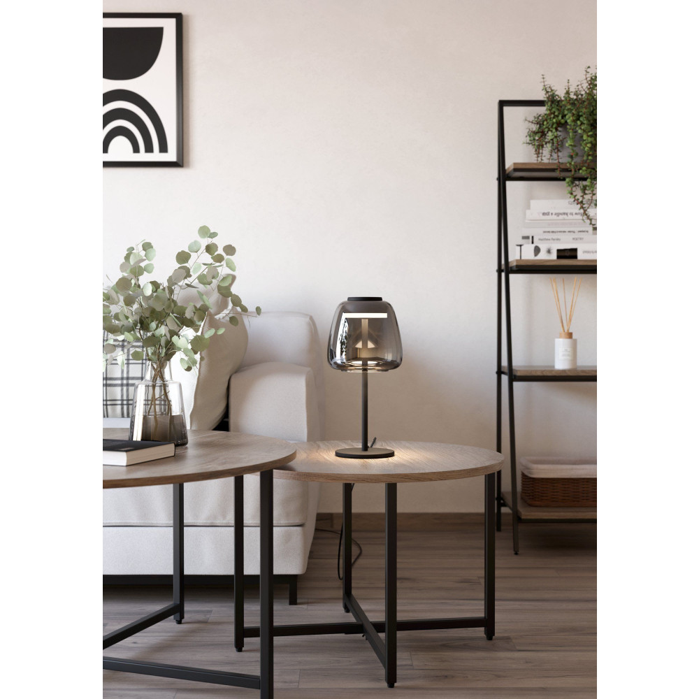 Produktbild för EGLO ALFERO-Z bordslampa RGB/CCT 1000 lm svart/krom/transpar...