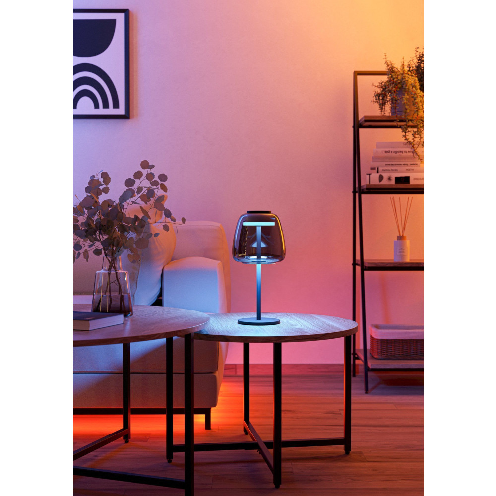 Produktbild för EGLO ALFERO-Z bordslampa RGB/CCT 1000 lm svart/krom/transpar...