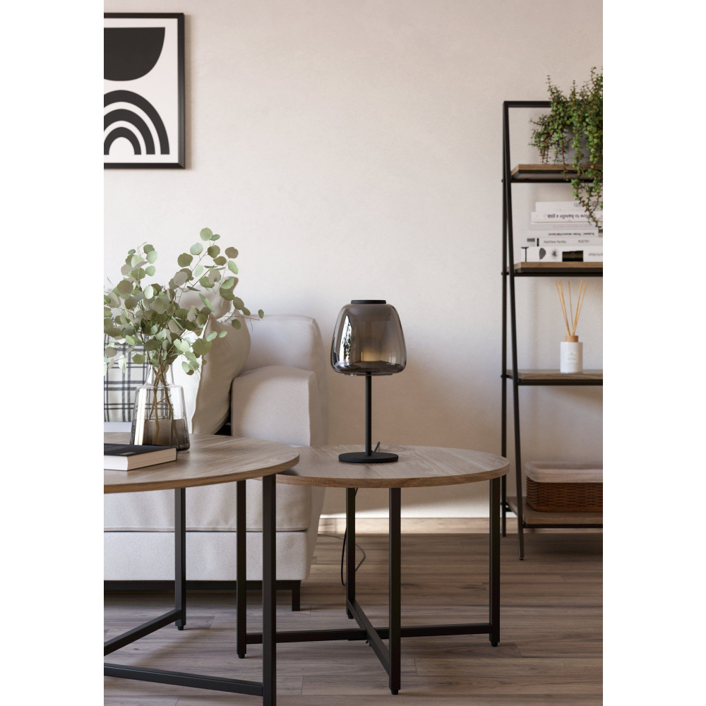 Produktbild för EGLO ALFERO-Z bordslampa RGB/CCT 1000 lm svart/krom/transpar...
