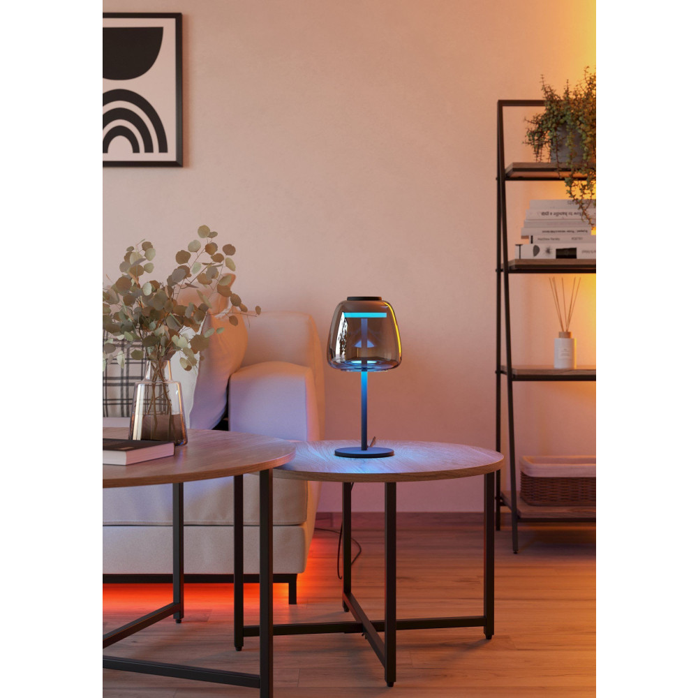 Produktbild för EGLO ALFERO-Z bordslampa RGB/CCT 1000 lm svart/krom/transpar...