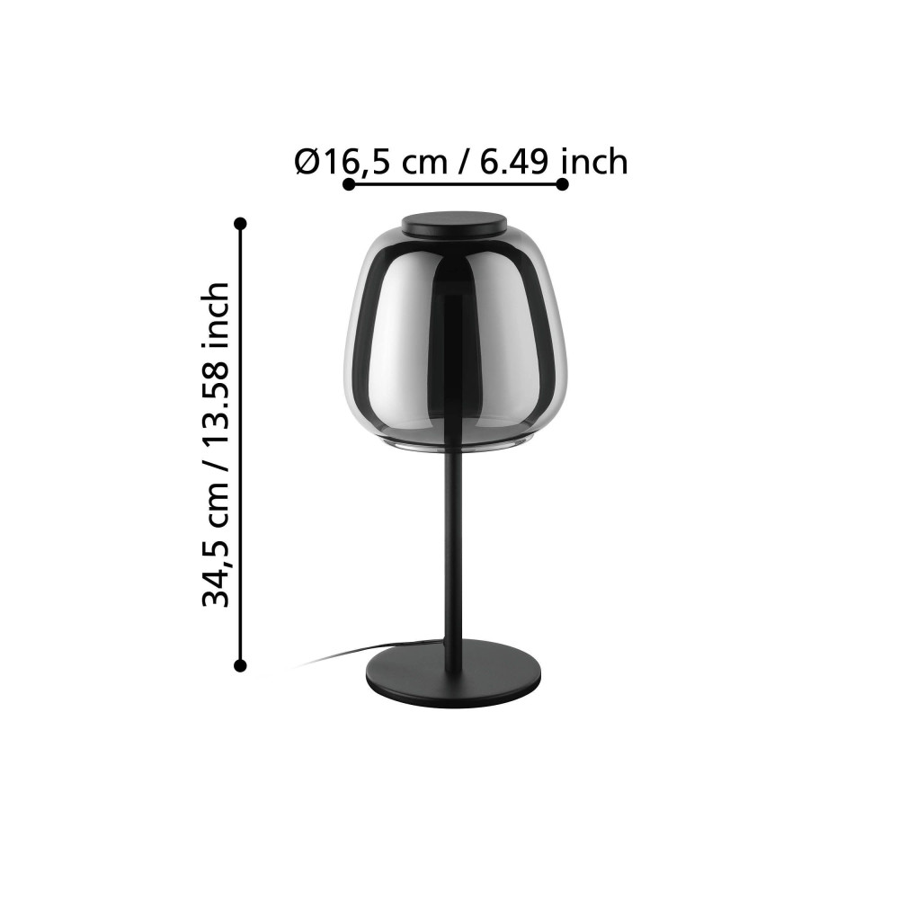 Produktbild för EGLO ALFERO-Z bordslampa RGB/CCT 1000 lm svart/krom/transpar...
