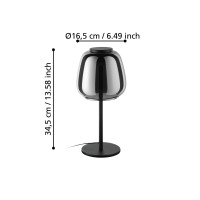 Produktbild för EGLO ALFERO-Z bordslampa RGB/CCT 1000 lm svart/krom/transpar...