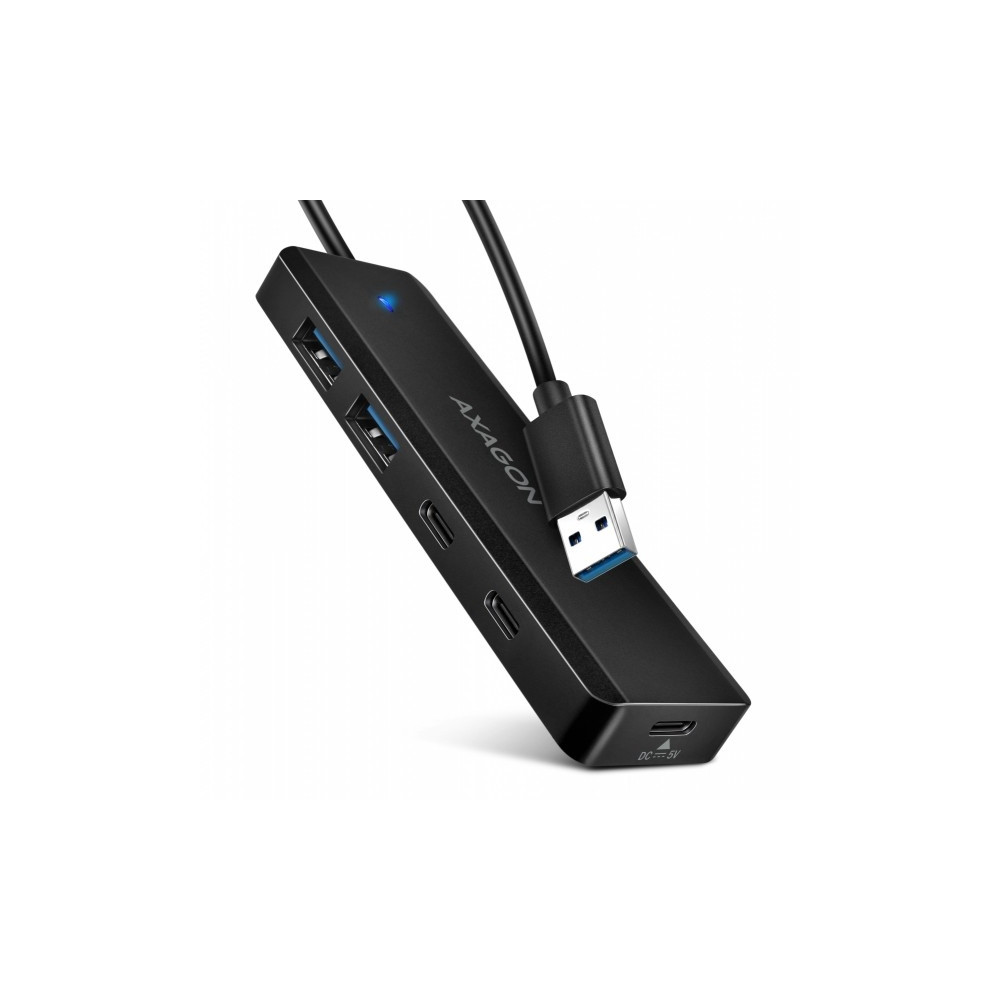 Produktbild för AXAGON HUE-C2A, 4× USB 5Gbps TRAVEL-hub, 2× USB-A + 2× USB-C...