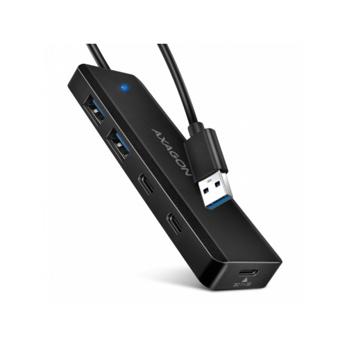 AXAGON AXAGON HUE-C2A, 4× USB 5Gbps TRAVEL-hub, 2× USB-A + 2× USB-C...