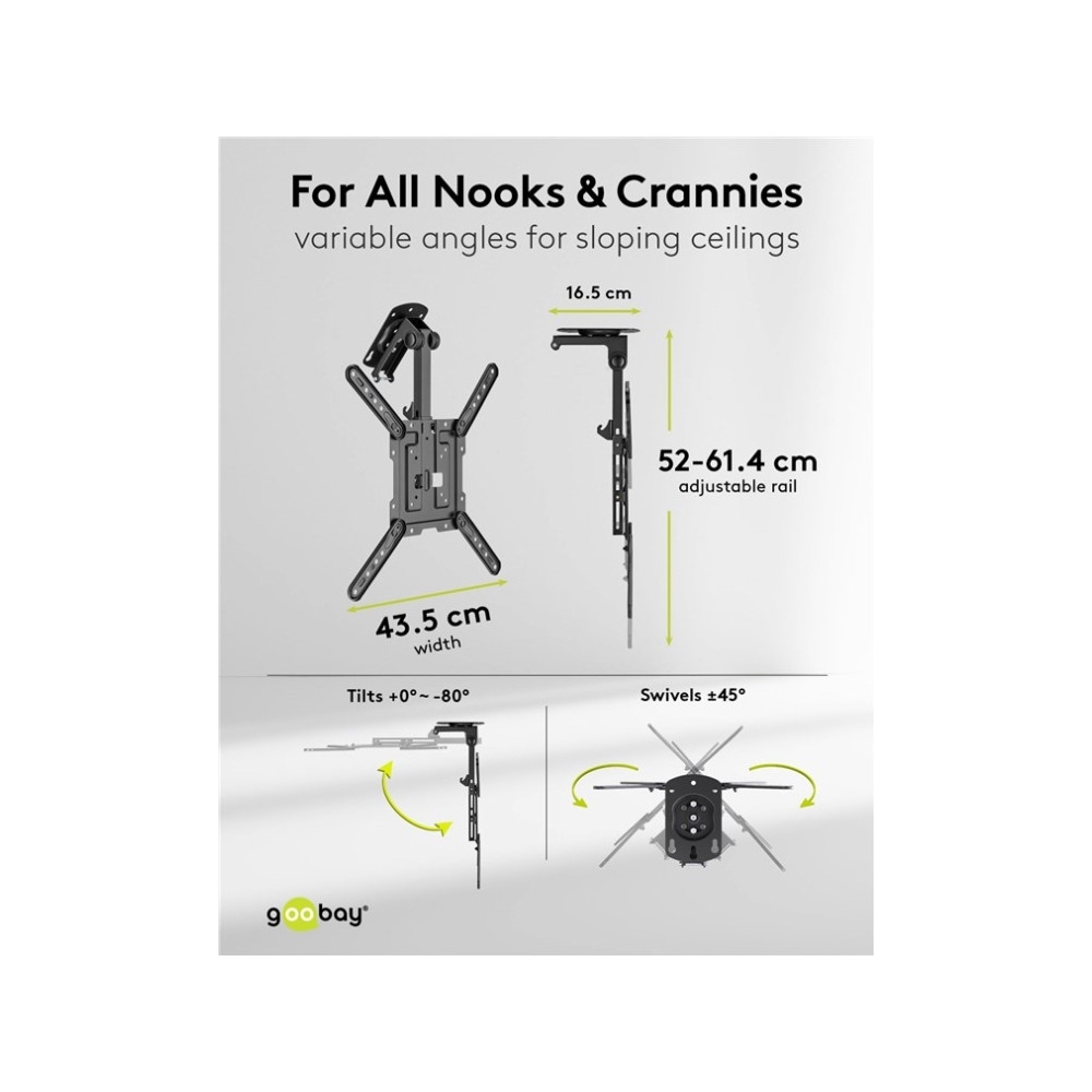 Produktbild för Goobay 70824, 58,4 cm (23"), 139,7 cm (55"), 20 kg, 75 x 75...