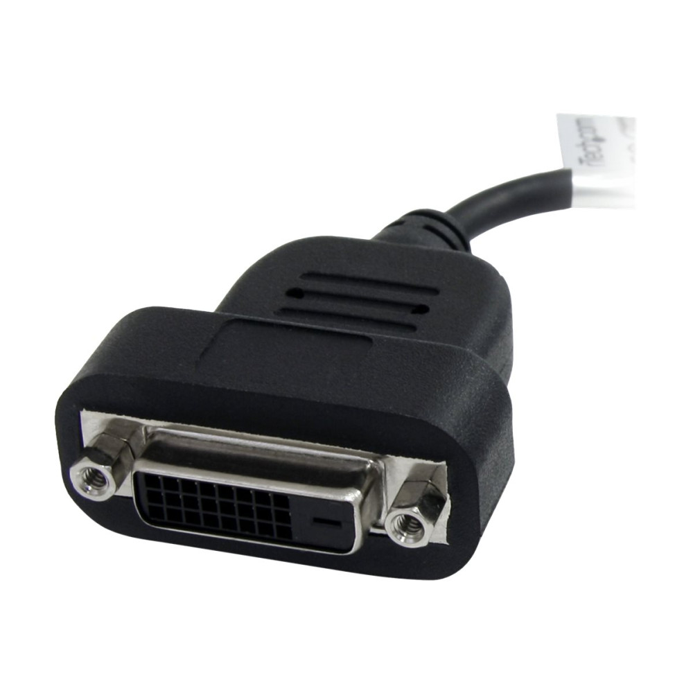 Produktbild för StarTech DisplayPort till DVI-adapter - Aktiv DisplayPort till DVI-D-adapter/videokonverterare 1080p - DP 1.2 till DVI-skärmkabel adapterdongel - DP till DVI-adapter - Låsande DP-kontakt - DisplayPort-adapter - 20 cm
