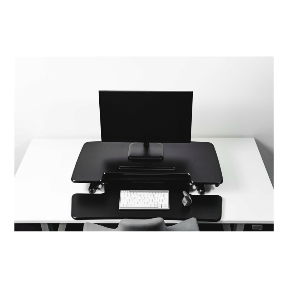 Produktbild för Bakker Elkhuizen Adjustable Sit-Stand Desk Riser 2 ställ - för LCD-skärm/tangentbord/mus - svart