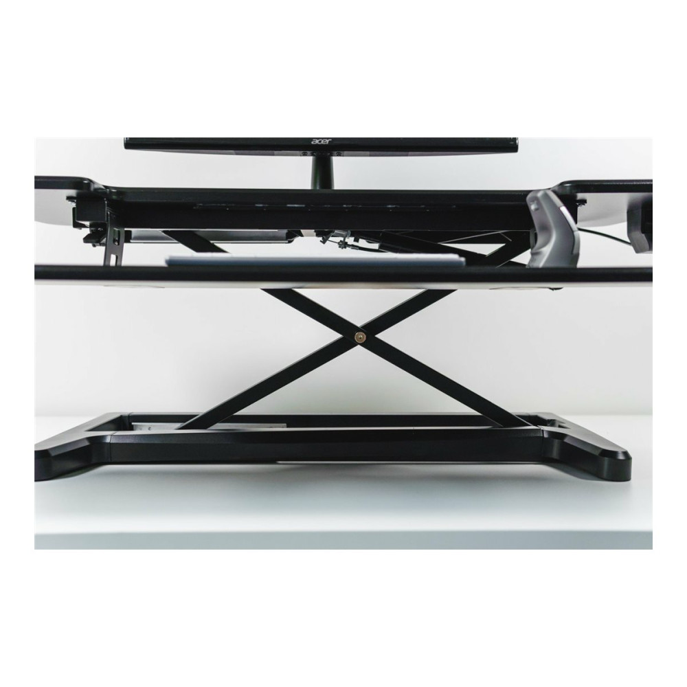 Produktbild för Bakker Elkhuizen Adjustable Sit-Stand Desk Riser 2 ställ - för LCD-skärm/tangentbord/mus - svart