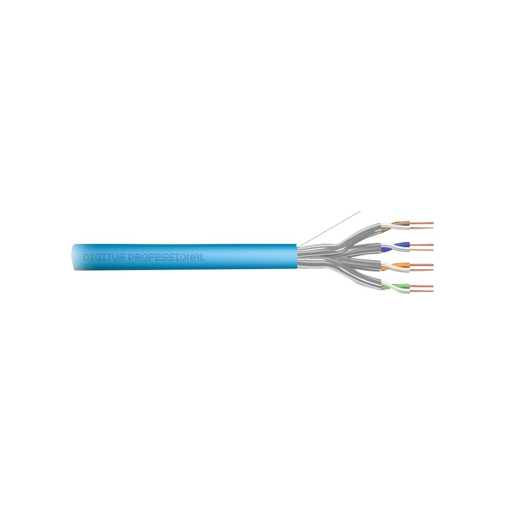 Produktbild för DIGITUS Professional installationskabel - 100 m - ljusblå, RAL 5012