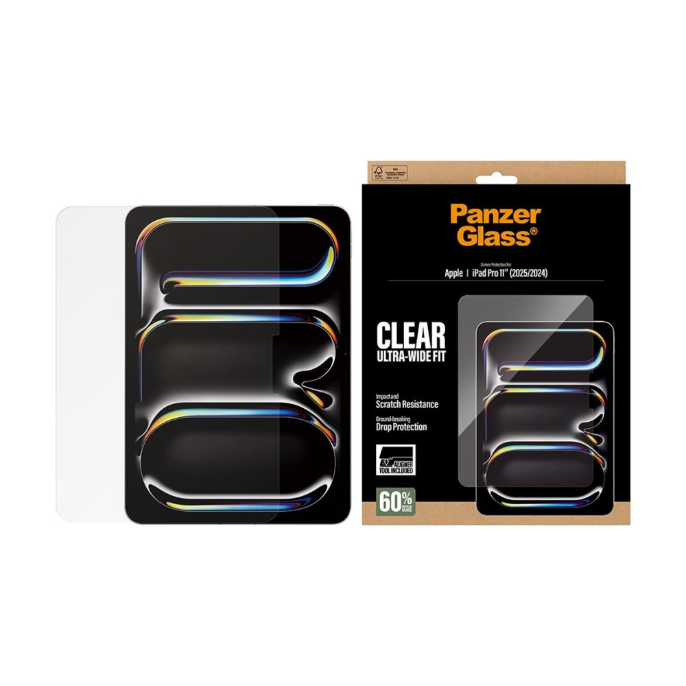 Produktbild för PanzerGlass - skärmskydd för surfplatta - ultra-bred passform, med FASTFIT-verktyg