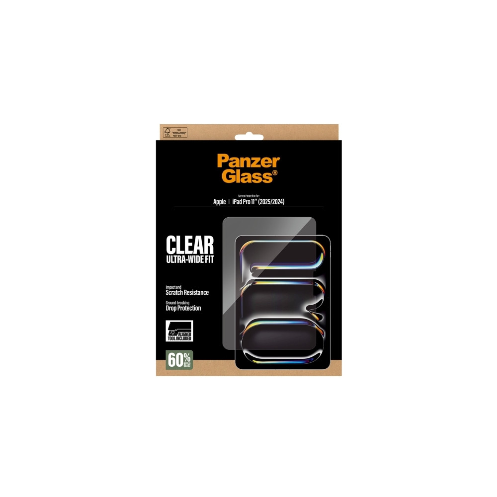 Produktbild för PanzerGlass - skärmskydd för surfplatta - ultra-bred passform, med FASTFIT-verktyg