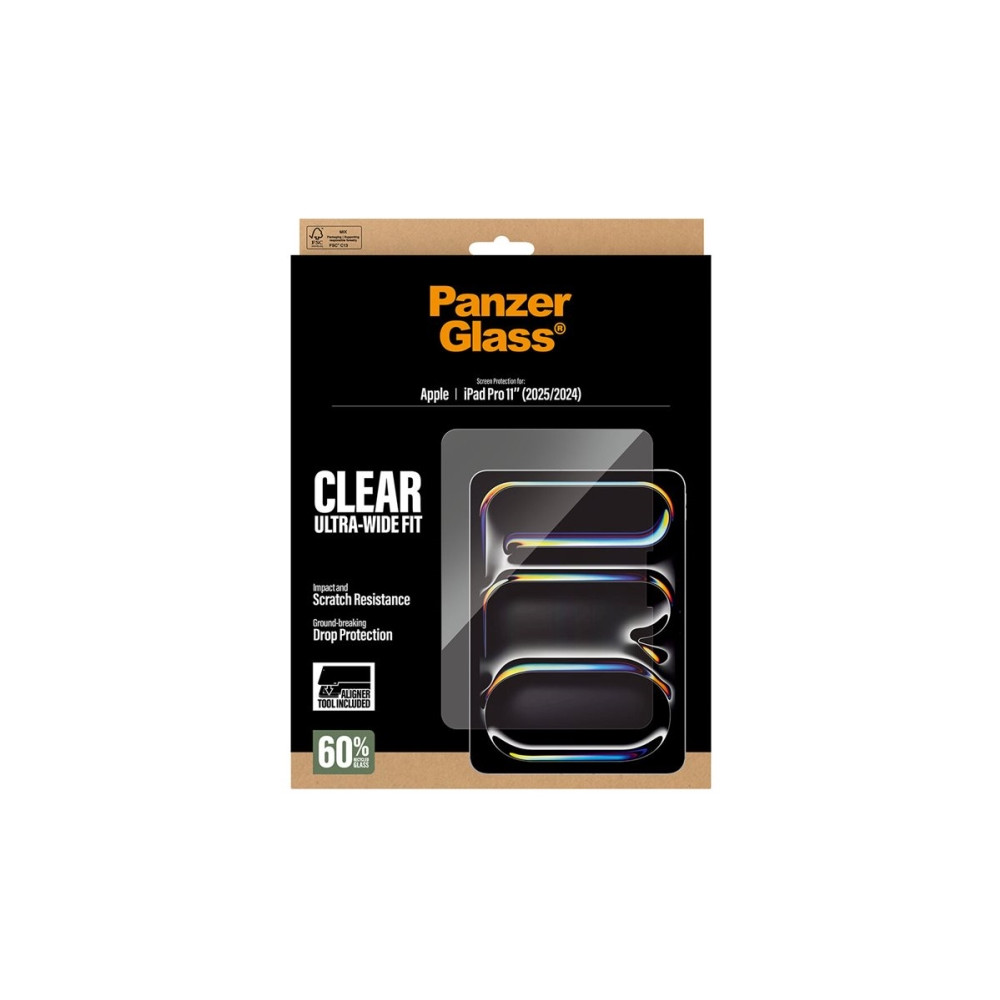 Produktbild för PanzerGlass - skärmskydd för surfplatta - ultra-bred passform, med FASTFIT-verktyg