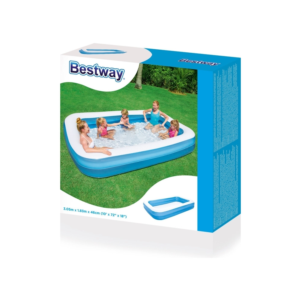 Produktbild för Bestway 54150, Uppblåsbar pool, 850 l, Rektangulär, Vinyl, B...