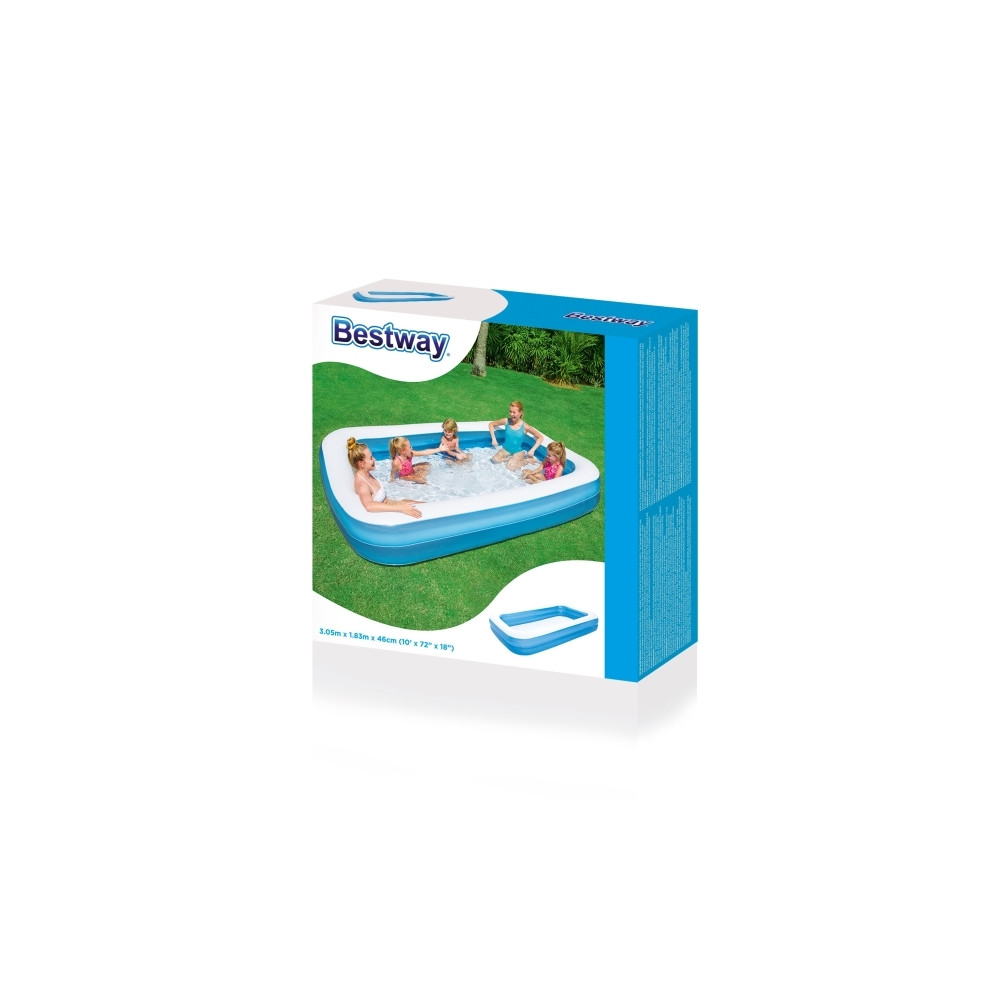 Produktbild för Bestway 54150, Uppblåsbar pool, 850 l, Rektangulär, Vinyl, B...