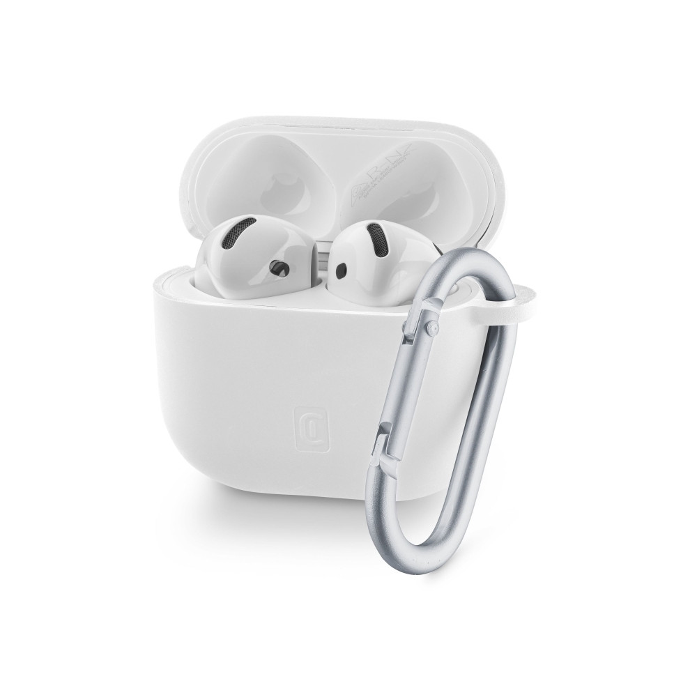 Produktbild för Airpods 4 laddningsfodral Cellular Line Bounce, silikon, vit