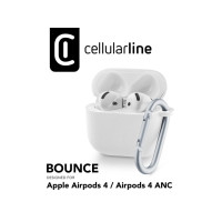 Produktbild för Airpods 4 laddningsfodral Cellular Line Bounce, silikon, vit