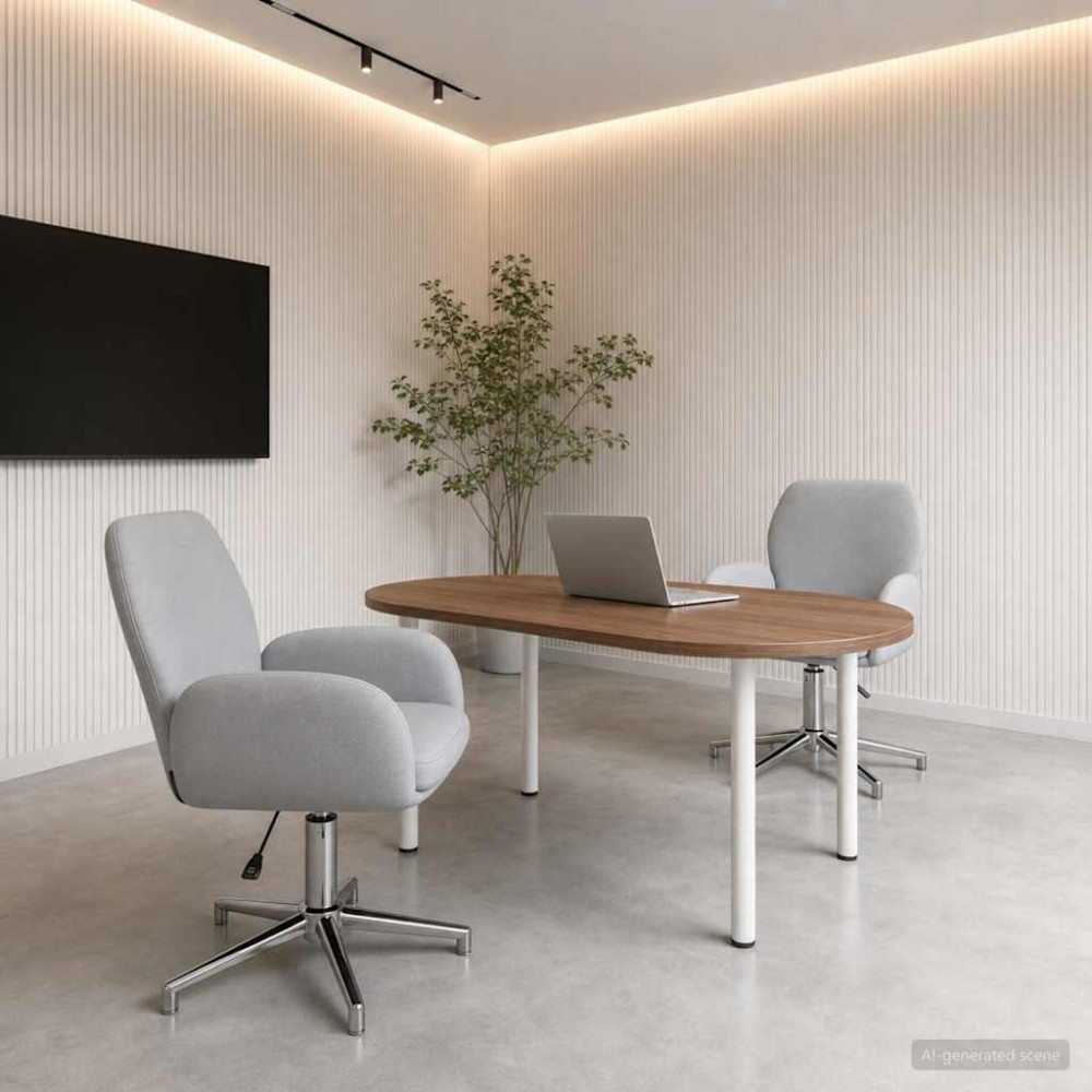 Produktbild för Svängbara skrivbordsstolar 2 st 54 x 58 x 90 cm Ljusgrå Tyg