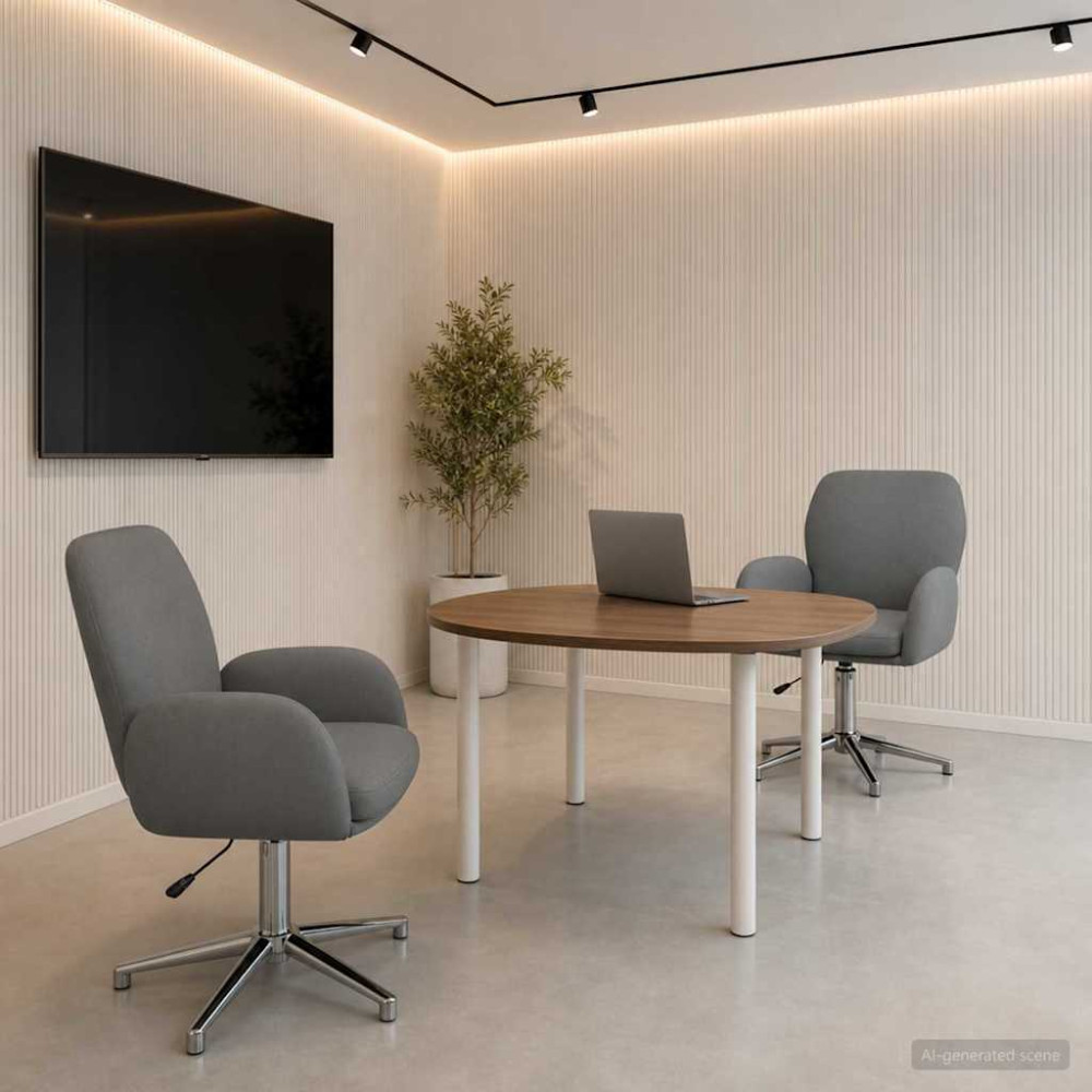 Produktbild för Svängbara skrivbordsstolar 2 st 54 x 58 x 90 cm Mörkgrå Tyg