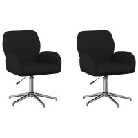 Produktbild för Svängbara skrivbordsstolar 2 st 54 x 58 x 90 cm Svart Tyg